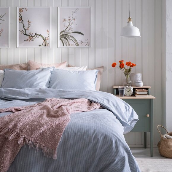 Ikea BERGPALM Comforter Set (blue stripe) King - Picture 4 of 5